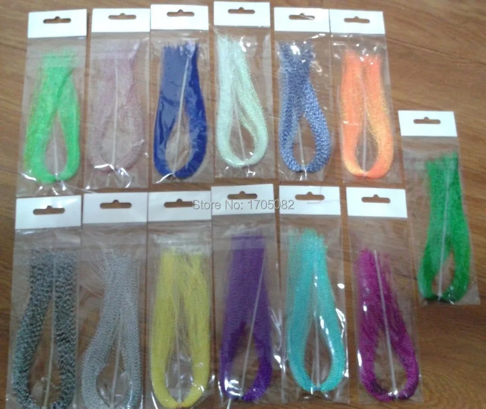 13 Packs 1g/Hank Krystal Flash Material For Fly Tying Flies Jigs Lure