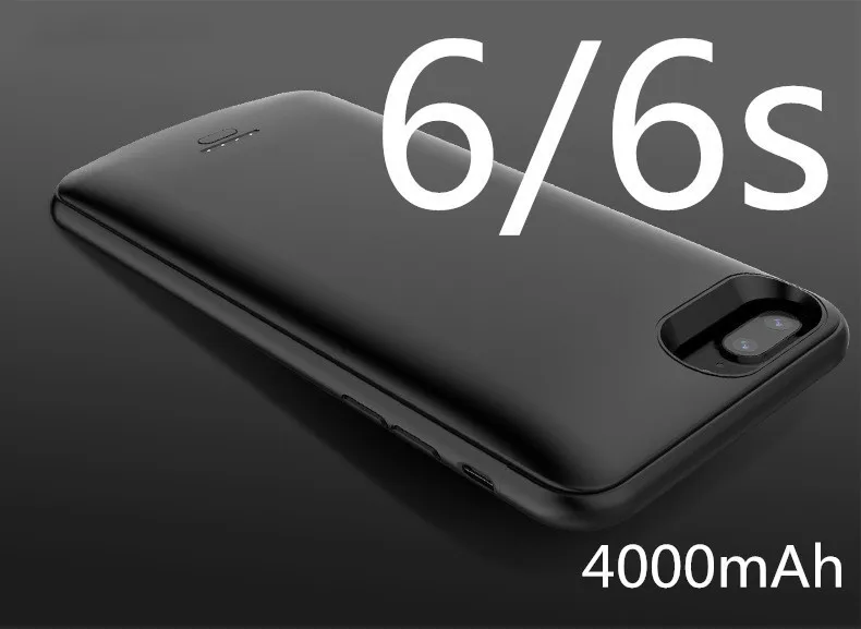 5500 мА/ч чехол для зарядного устройства для iPhone 6, 7, 8, 6s plus, 8 plus, чехол для аккумулятора, внешний аккумулятор, зарядка, капа, ультра тонкий внешний чехол - Цвет: Black 6 6s