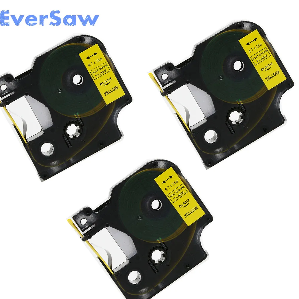 3PK Совместимость с dymo RhinoPRO 12 мм термоусадочный кабель этикетки трубки 1/2
