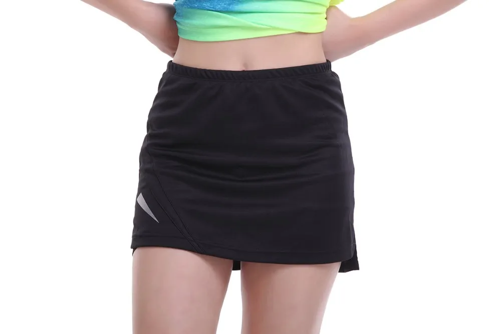 Спортивные юбки для тенниса, йоги, фитнеса, короткая юбка для бадминтона, дышащие быстросохнущие женские спортивные юбки для пинг-понга, настольного тенниса - Цвет: W5D 3 black