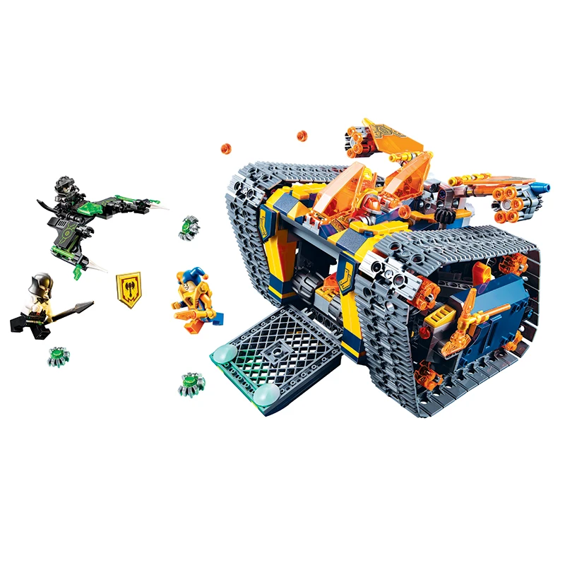

Bela Compatible Legoe Nexus Nexo Knights 72006 620Pcs Axl's Rolling Arsenal Heavy Armed Mobile Tracker Building Blocks Bricks