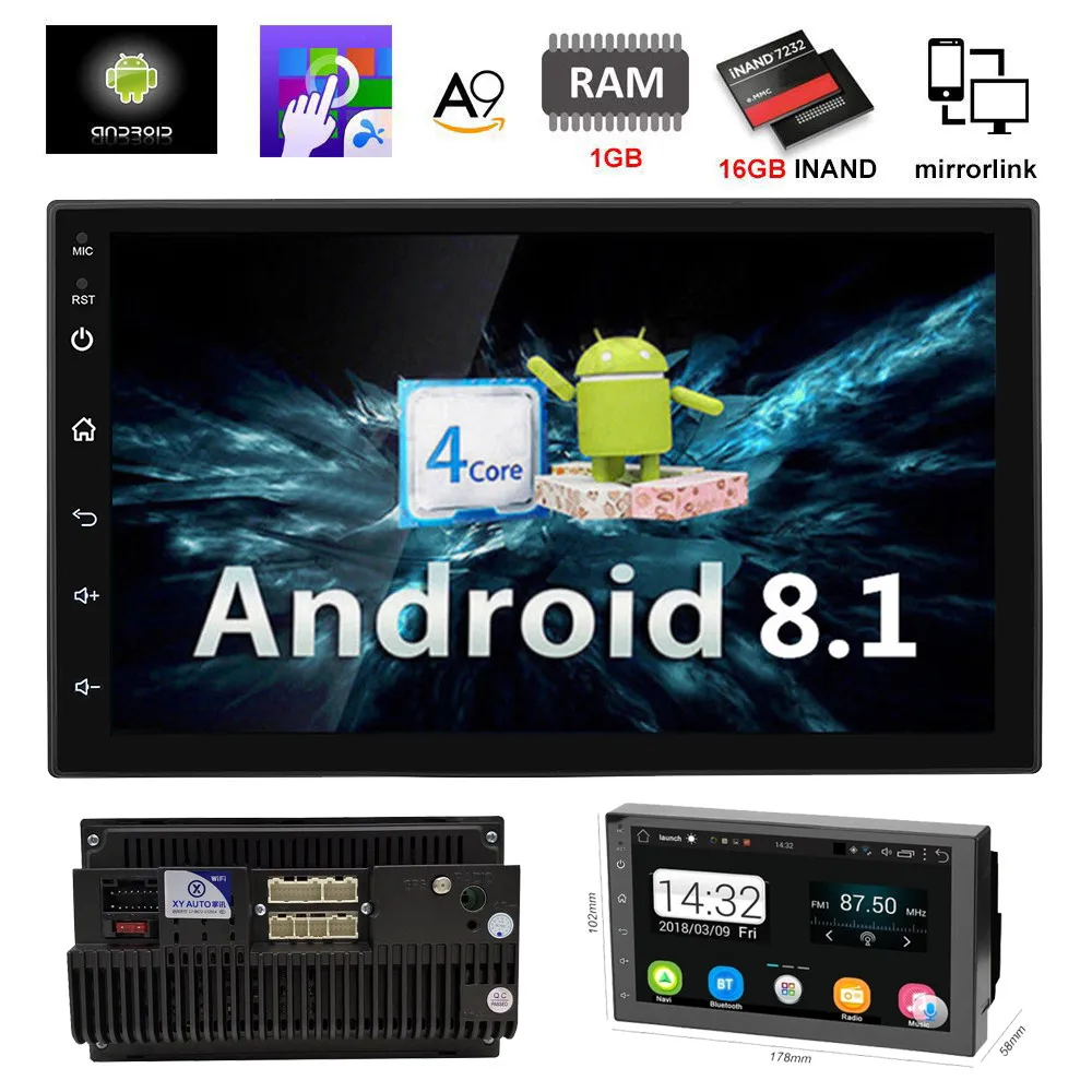 

7 inch Android 8.1 Car GPS Multimedia Player In Dash 2 Din Wifi Bluetooth Car Stereo Radio Head Unit No DVD MP5 Player