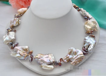 

0658 LAVENDER BAROQUE KESHI REBORN PEARL faceted crystal NECKLACE