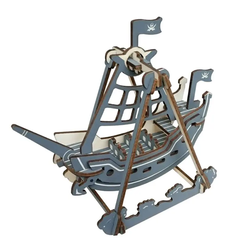 1 комплект Небольшой Пиратский корабль Lifeboat 3D трехмерная модель детская деревянная головоломка DIY Пазлы ручной работы для мальчиков и девочек