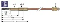 SIT термоэлемент Lange 750 мм Steckhulse 6,0 (6,5) мм