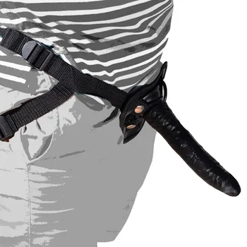 YEMA Big Black Silicone Strap On Dildo Dick Penis & 10 Mode Bullet Vibrator Sex Toys for Women Lesbian Couple Strap ons 5