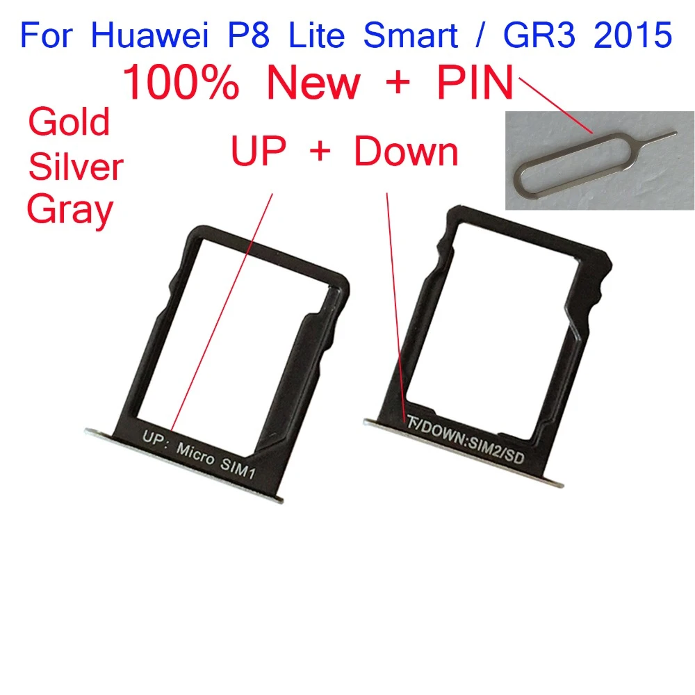 Shyueda 100% New Sim Card Tray Slot With Pin For Huawei P8 Lite Smart/ 2015 Tag-l01 Tag-l03 Tag-l13 Tag-l21 - Accessory Bundles & Sets - AliExpress