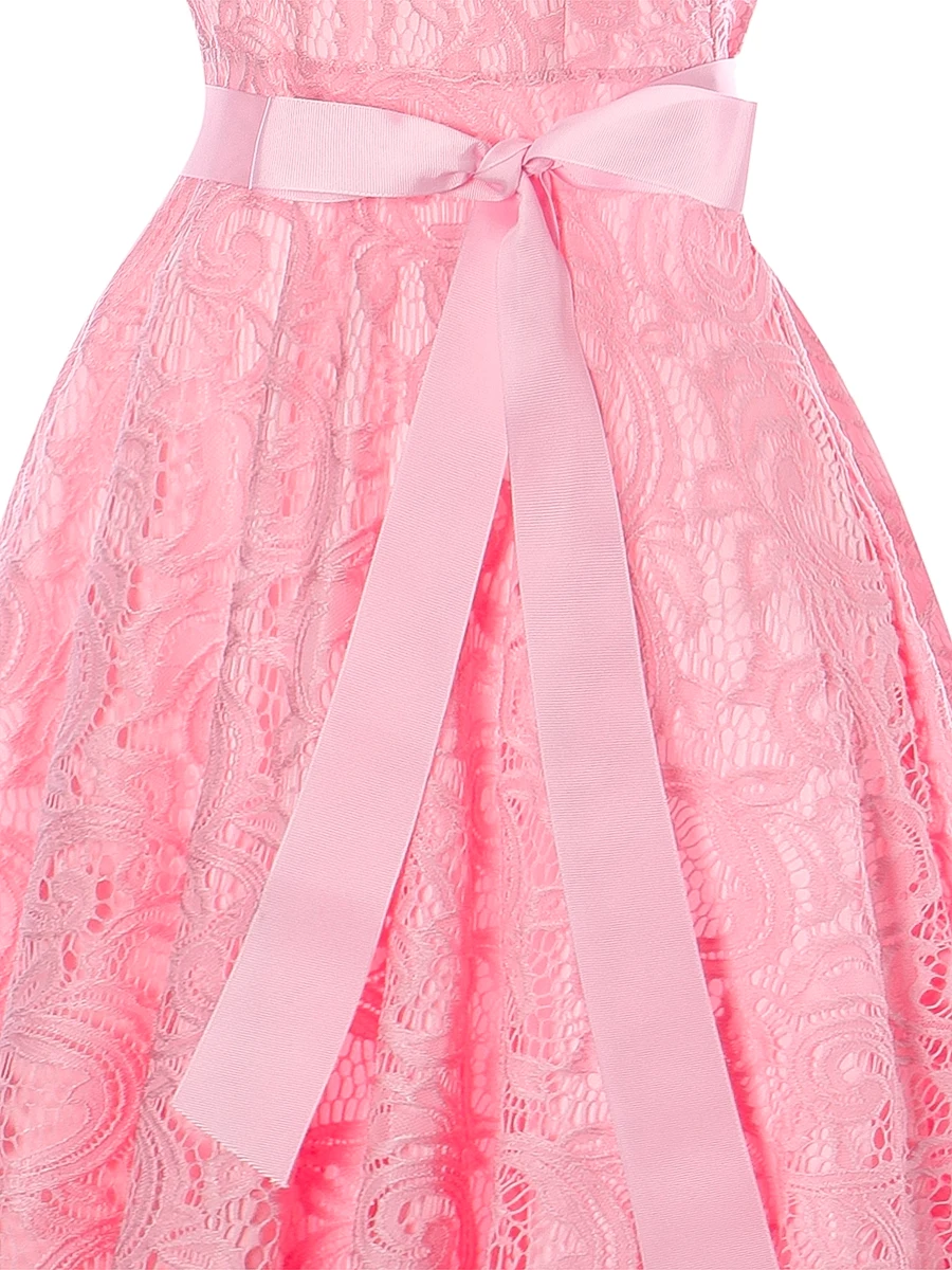 OML510F# V-образным вырезом розовый бант Короткое Платье Для подружки невесты Свадебная вечеринка платье платье на выпускной, для девушек, женщин, модная одежда по оптовым ценам