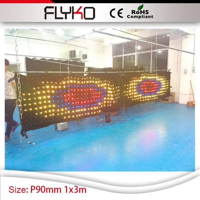 

mini projectors party rgb led light P9 video curtain christmas decoration 1mx3m xxx video screen