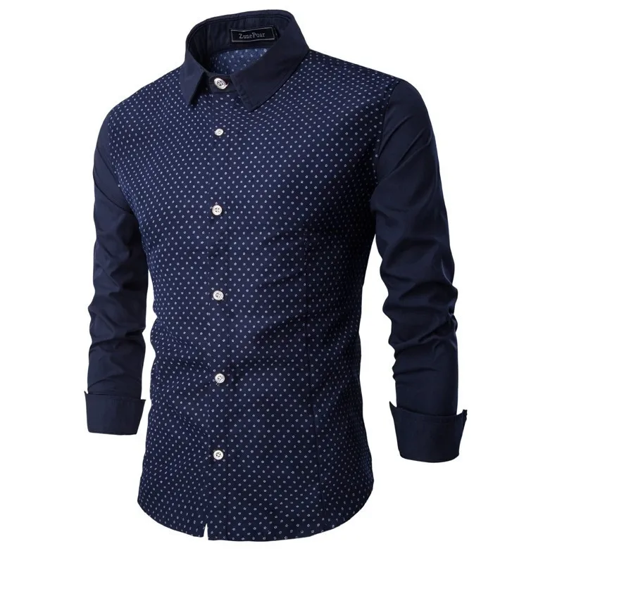 Brand New font b Men s b font Plum Flower Spot Casual font b Shirt b
