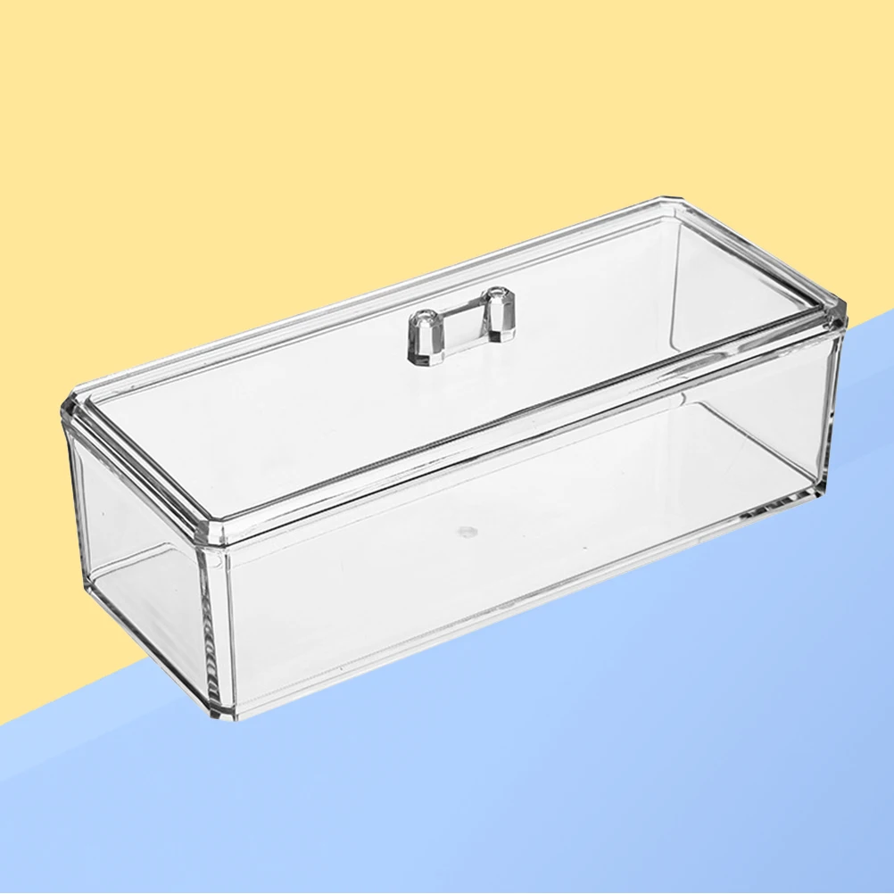 1 шт., коробка для хранения, акриловая прозрачность, прямоугольная сортировка, чайный мешок, органайзер, настольный органайзер для хранения с пылезащитной крышкой, органайзер для макияжа