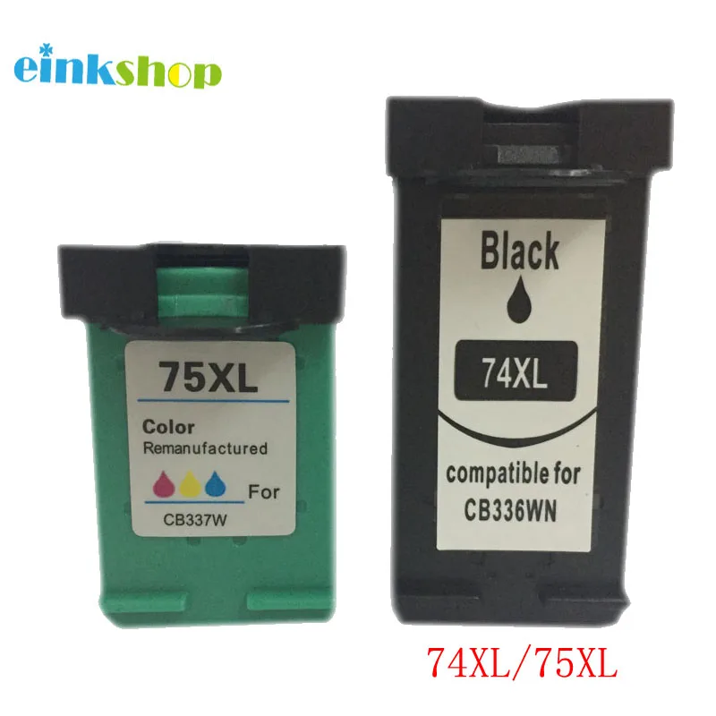 einkshop 74 xl 75 xl Refilled Ink Cartridge Replacement for hp 74XL 75XL Photosmart C4200 C4280