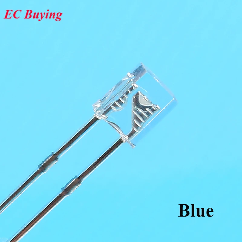 EC покупка 100 шт. 2X3X4 светодиодный синий прозрачный DC прямоугольный светодиодный светильник светодиод 2*3*4 мм ультра яркая лампа