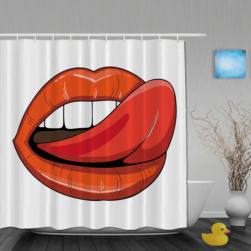 Personalized Sexy Lip Bathroom Shower Curtains Funny Shower Curtain ...