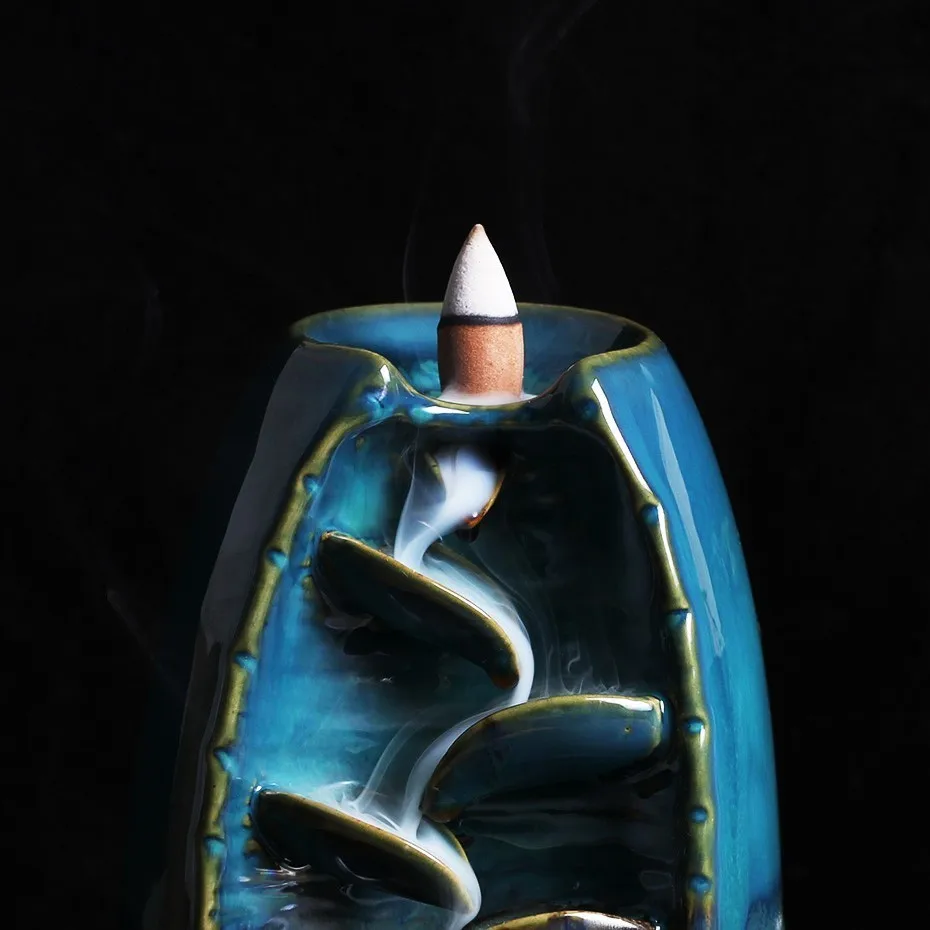 Горный речной ручной ладан держатель керамический обратный поток водопад Подставка под курения курильница подарок матери домашний декор
