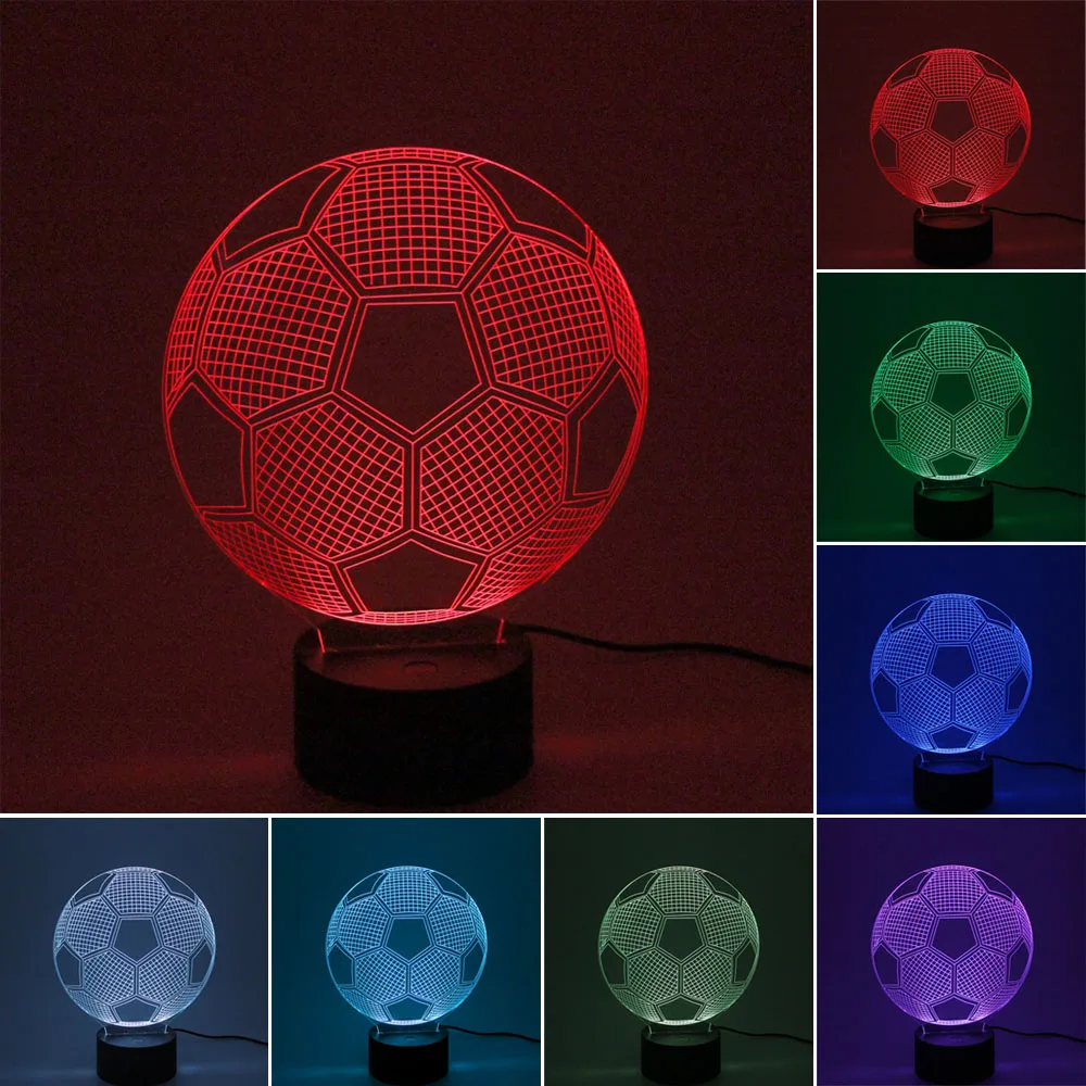 Novelty 3D LED Football Shaped Night Light 7 Color Changing World Cup ...