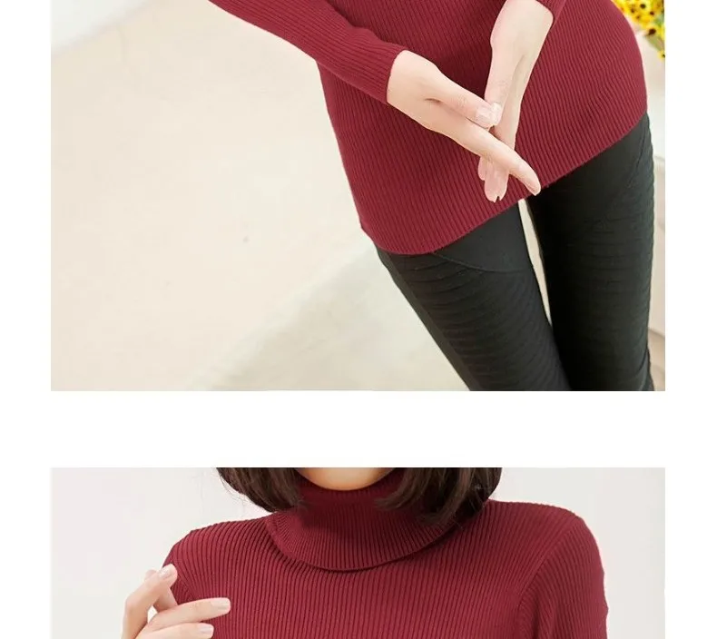 2017 women's slim medium-long turtleneck sweater thickening sweater knitting sweater pattern 53