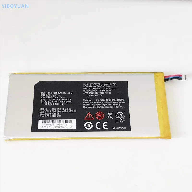 

3.7V 3400mAh Li3734T42P5hC66045 For ZTE Velox V72 V72A V72C Battery