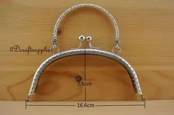 

bag purse frame metal frame sewing handle frame clasp 16 cm x 7.5 cm nickel Z54
