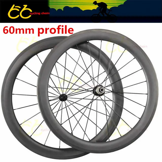 Cheap Superlight road carbon wheels 700C 60mm profile 25mm width road bicycle wheelsets