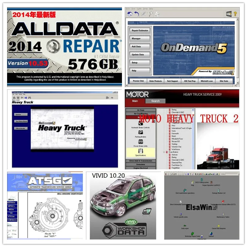 49в1 hdd 1 ТБ alldata V10.53 + elsawin atsg двигатель тяжелый грузовик vivid workshop все данные и