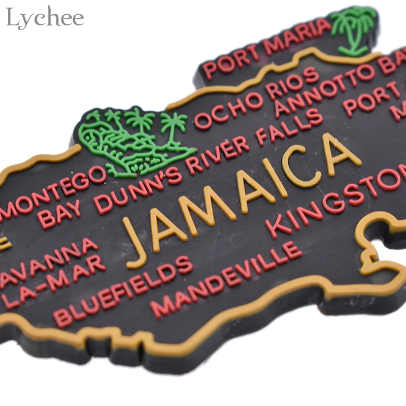 Magnetic Fridge Magnets Magnetic Sticker Magnetic Fridge Stickers Refrigerator Decor 1pc Jamaica Map Fridge Magnet Cartoon DIY Handmade Home