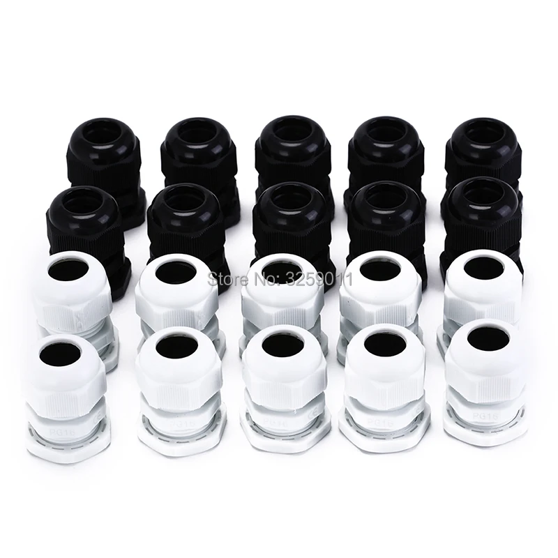 10 pcs 3-6.5mm PG7 Blanc Nylon Imperméable Câble Connect Cord Grip presse-étoupe