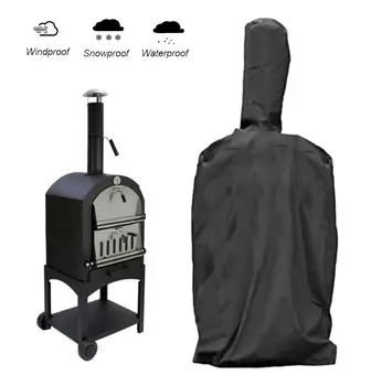

Black Outdoor Pizza Oven Rainproof Cover Barbecue Box Dust Proof Waterproof PVC Coating Cover