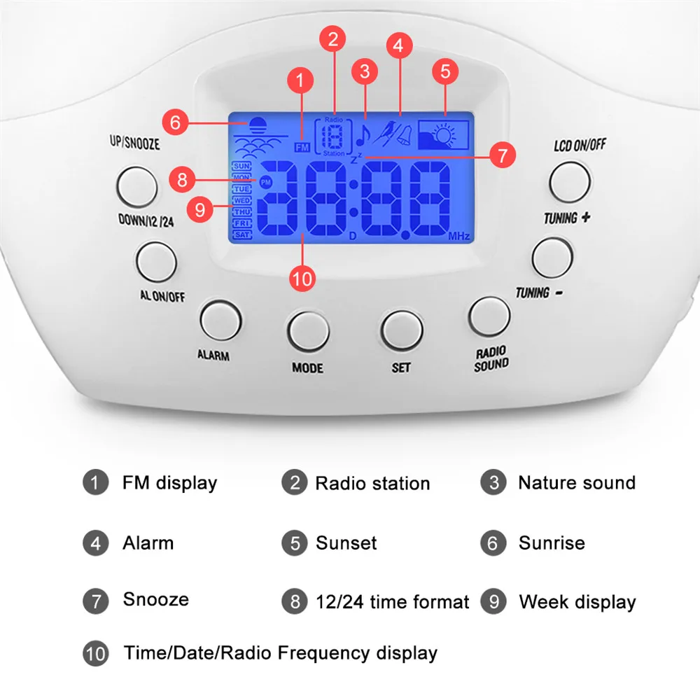 LED Alarm Clock Voice Control Large LED Display Electronic Snooze Backlinght Desktop Digital Table Clocks Watch13