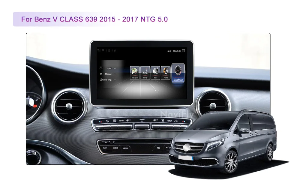 Perfect Navifly Android system Quad core Car multimedia player for BENZ V CLASS 639 2015-2017 car gps radio BT wifi 4G USB player 6