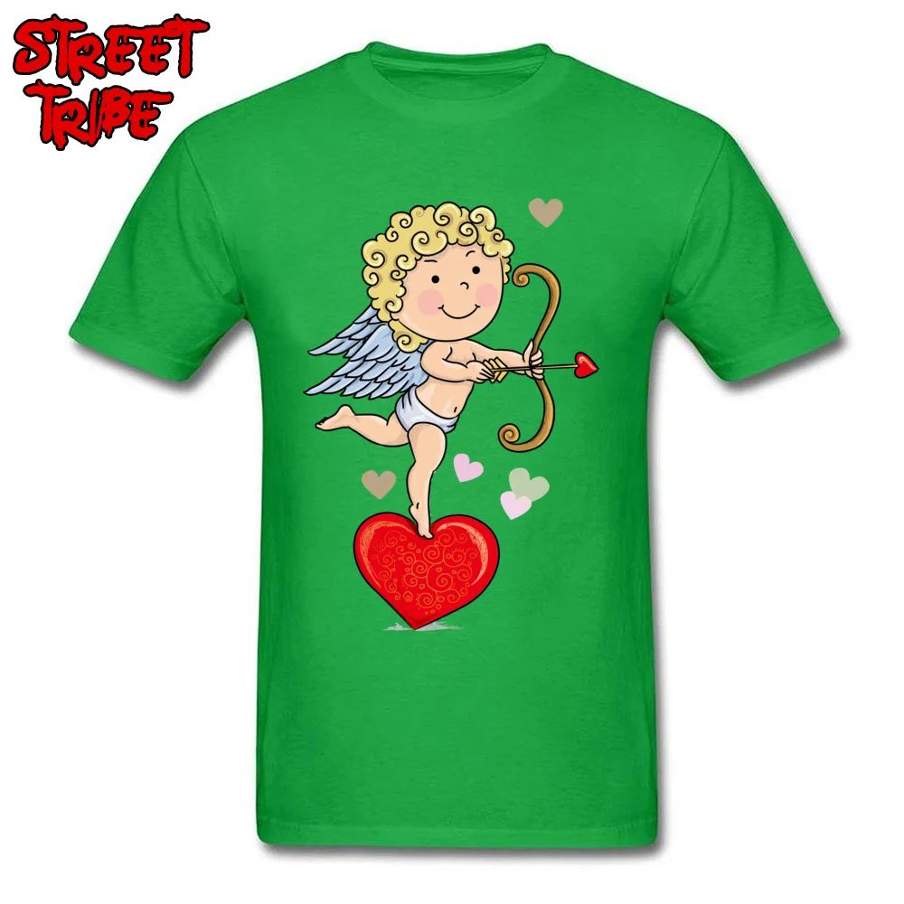  Men T-shirts Comics Summer Tops T Shirt All Cotton Round Neck Short Sleeve Casual Top T-shirts VALENTINE DAY Top Quality child standing in the heart 20946 green