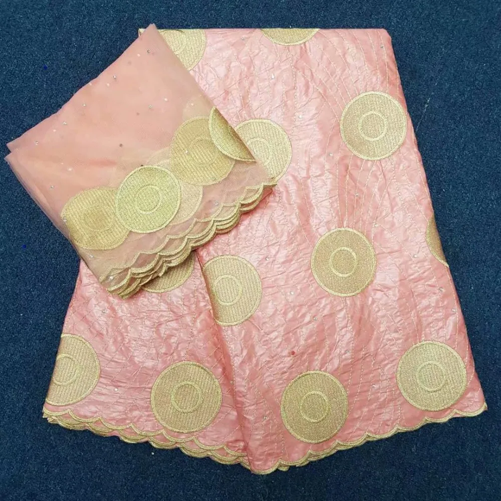 

Hot sale Getzner Brocade Bazin Riche Fabric 2018 High-quality African Bazin Riche Lace Fabric Fashion pink Bazin Riche Getzner