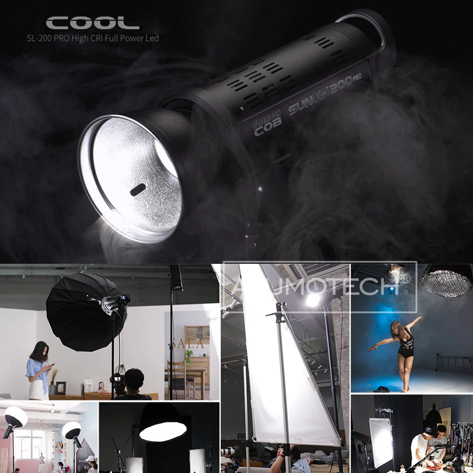 Hight CRI Sunlamp LED Light 200WX2+TripodX2+SoftboxX2+ReflectorX2 Remote Lighting Set For Studio Video Photography Supporting