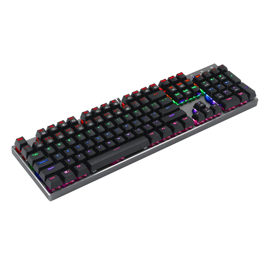 

Universal LED Backlit Wired Keyboard 104 Keys Metal Mechanical Keyboard Office Metal Case Computer Gaming