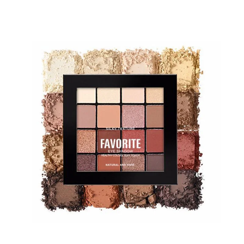 

Beauty Glitter Eyeshadow Make up Palette Metallic Shimmer Pigmented Cosmetics 16 Color Bold Creamy-rich Warm Bright Set