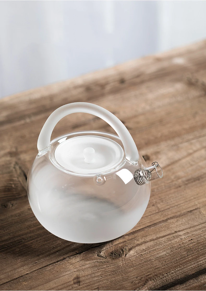 Матовый термостойкий чайник PINNY, термостойкий стеклянный чайник для приготовления чая, чайник высокого качества с электрической керамической плитой