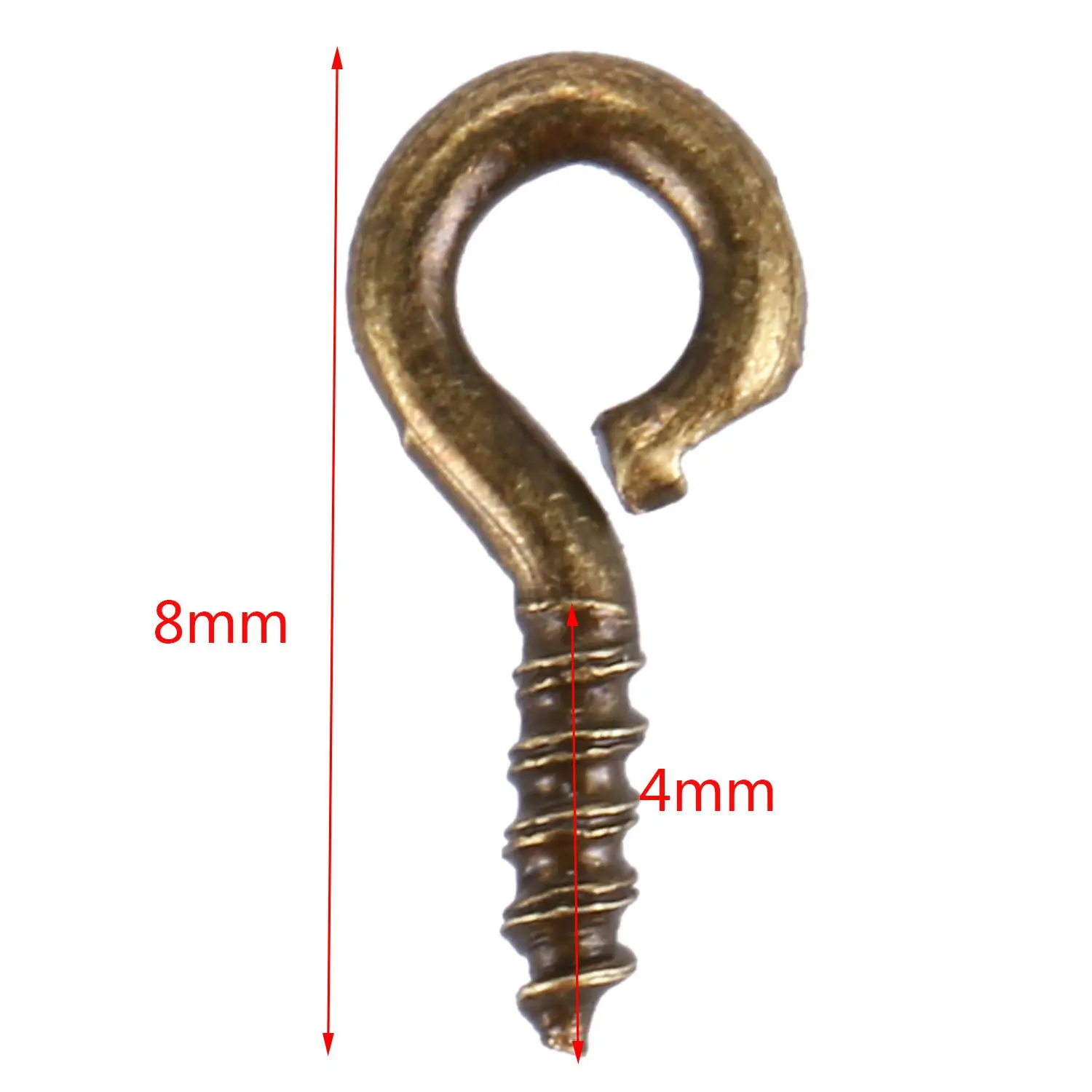 100x8 мм бронзовые маленькие крошечные мини-шпильки для глаз крючки с резьбой