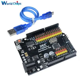 

Duemilanove Plus Development Board CH340G ATmega328P Microcontroller Board FT232 I/O Micro Shiled Module For Arduino With Cable