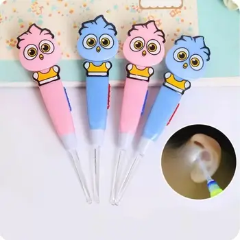 

Cartoon Owl Luminous Earpick LED Light Ear Cleaning Spoon Baby Earwax Removing Safe Tool Kids Nursing Care