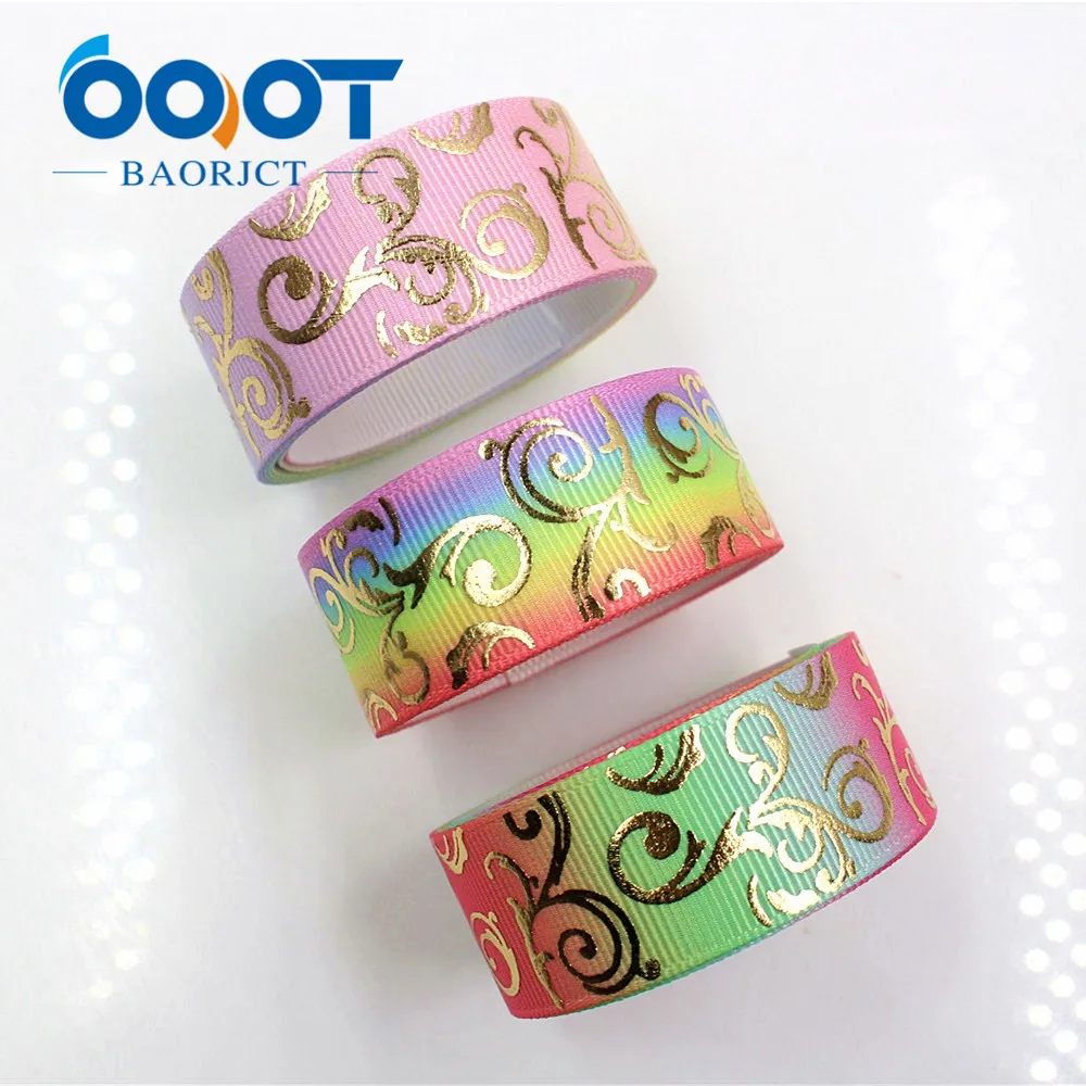 OOOT BAORJCT 1711111 22 мм 10 ярдов Bronzing ленты термальность передачи печатных grosgrain Свадебные аксессуары материал "сделай сам"