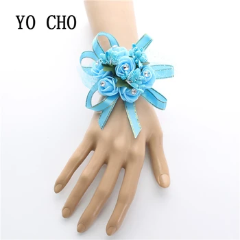 

YO CHO Wrist Flowers Bridesmaids Sisters Group Hands Flowers Children Dance Performance Bracelet Floral Wedding Wrist Corsage