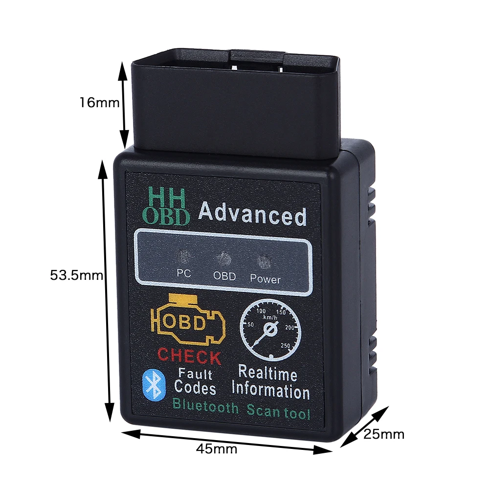 Супер Мини HH OBD Advanced V1.5 Bluetooth ELM327 инструмент сканирования двигателя автомобиля Авто диагностический сканер инструмент интерфейс адаптер для Android