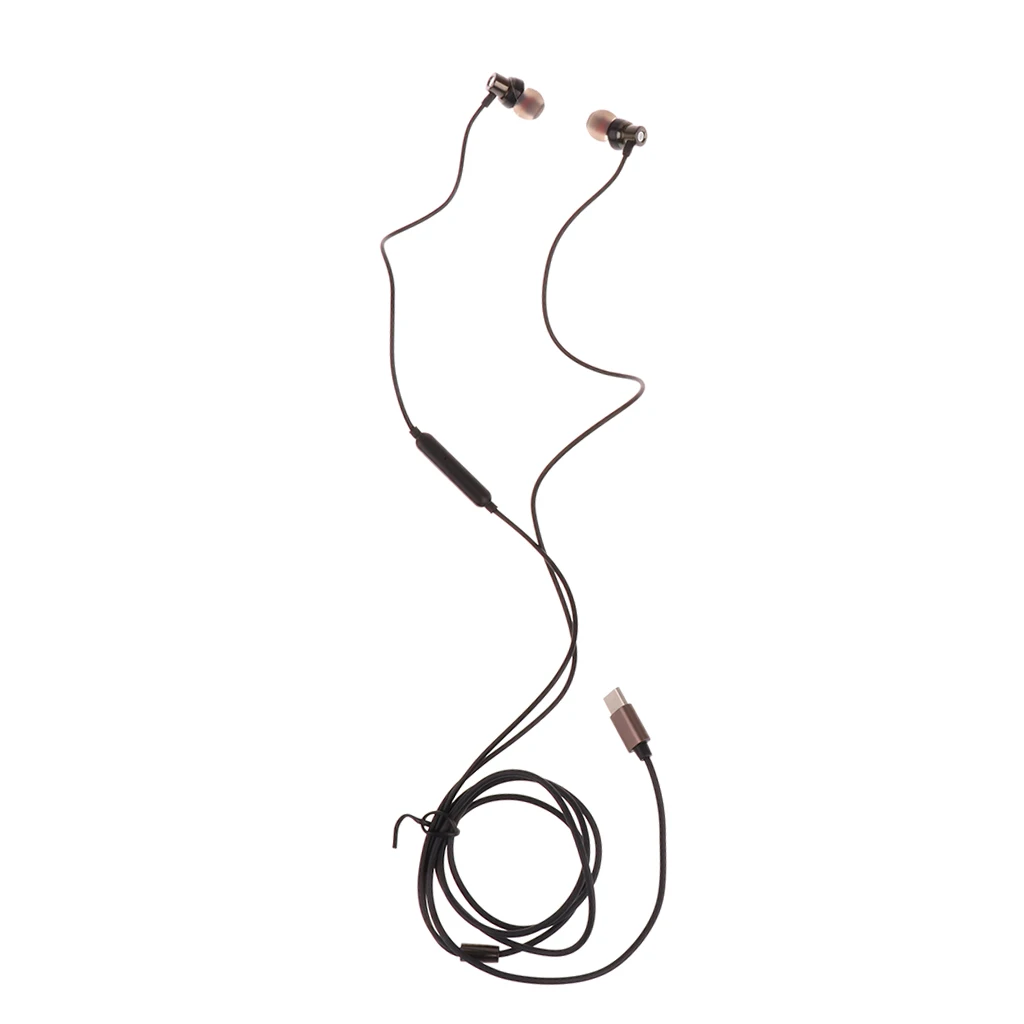 MagiDeal New Type C Earphone Earbud Stereo Headset Wired Control for Moto Z / Z Force Letv USB Type C Port Smartphones 2Colors