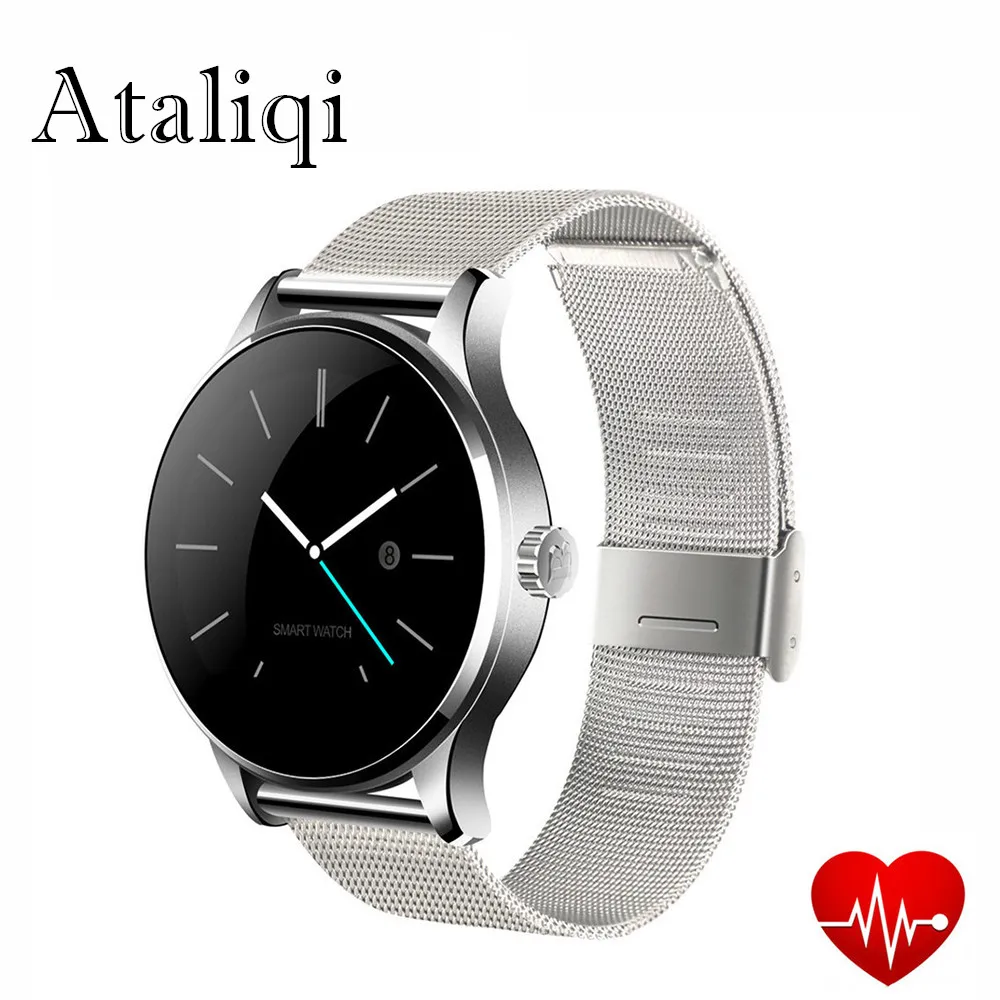 Смарт часы Ataliqi K88H с Bluetooth классические металлические для здоровья пульсометр