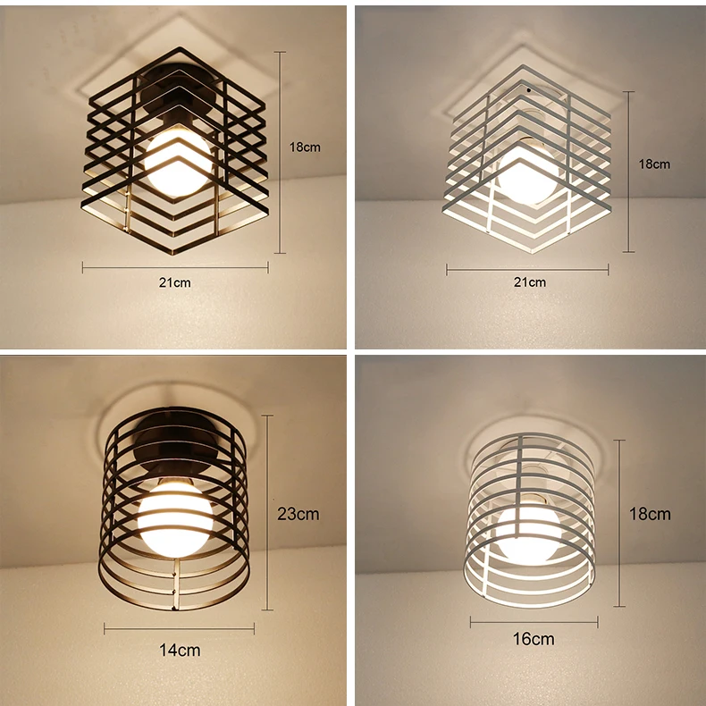 Винтажные светодиодные потолочные светильники, современный промышленный потолочный светильник, плафон, клетка, плафон для столовой, кухни, коридора, балкона