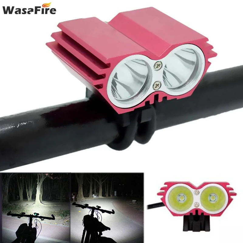 cheap Super Bright 2400lm USB 2*T6 LED Bike Front Light Head Lamp Lantern Cycling Warning Flashlight Bicycle Light for Mountain Riding