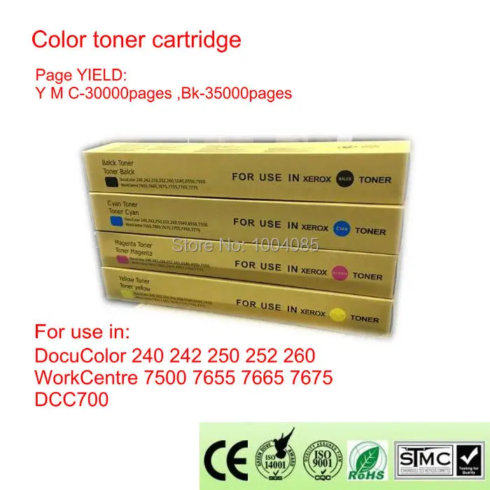 Картридж с тонером для принтера DC250 DC240 Xerox DocuColor 240 242 250 252 260 WorkCentre 7655 7665 7675 7500|toner