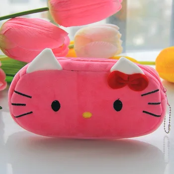 

Plush cartoon printing cosmetic handbags makeup organizer bags female small phone pouches bolsas feminina bolsos mujer for girls
