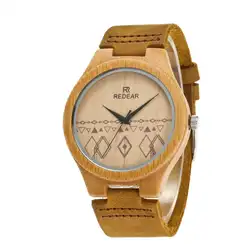 Деревянные часы кварцевые часы мужские 2019 бамбуковые современные наручные часы Аналоговые из натурального дерева модные мягкие кожаные