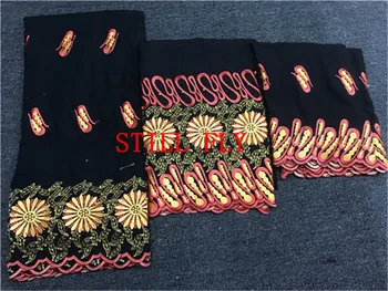 

STILL FLY swiss voile lace in switzerland new fashion women voile lace with stones silk chiffon lace fabrics 3+2+2yards/lot